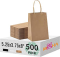 MESHA Kraft Paper Bags 5.25X3.75X8 Brown Small Gift Bags by MESHA