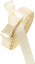 5/8 Inch Ivory Satin Ribbon 50 Yards Solid Fabric Ribbons by Celadora