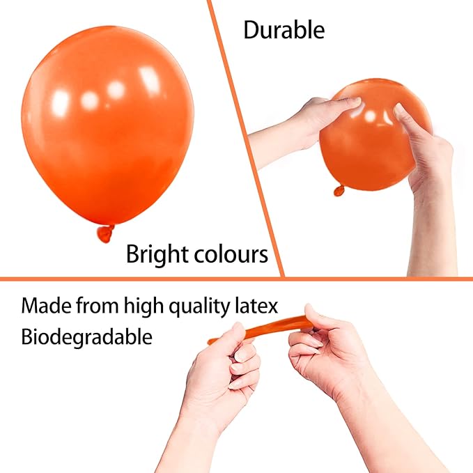 KAWKALSH 200pcs Orange Balloons 5 Inch, Small Mini Latex Balloons - Image 3