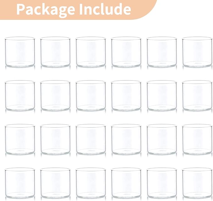 NUPTIO Clear Tealight Candle Holders: Set of 24 Glass Votive Holders Bulk - Image 7