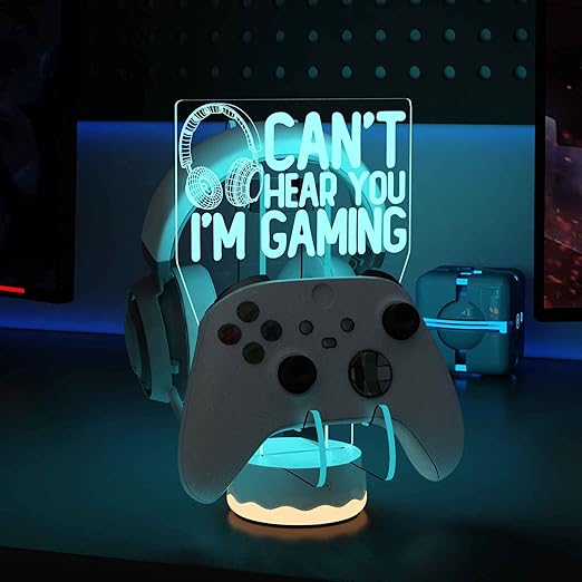 Headphone Controller Stand Light up, 16 Colors 3D LED Lights Headset Gamepad by Ammonite