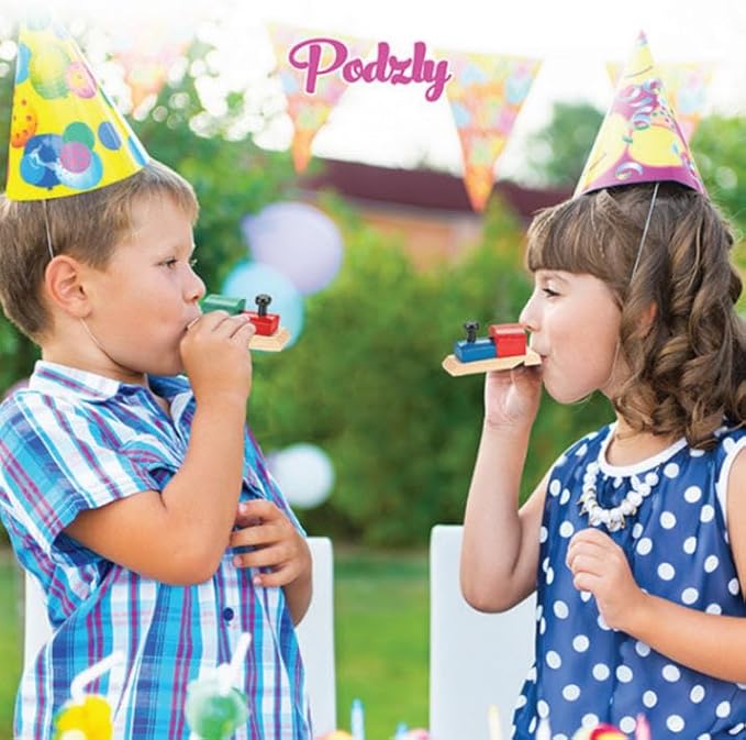 Podzly 12 Pack of Wooden Train Whistles - Image 5