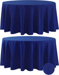 Fokitut 2 Pack Waterproof Round Tablecloth, 120 Inch, Stain Resistant and by BalsaCircle