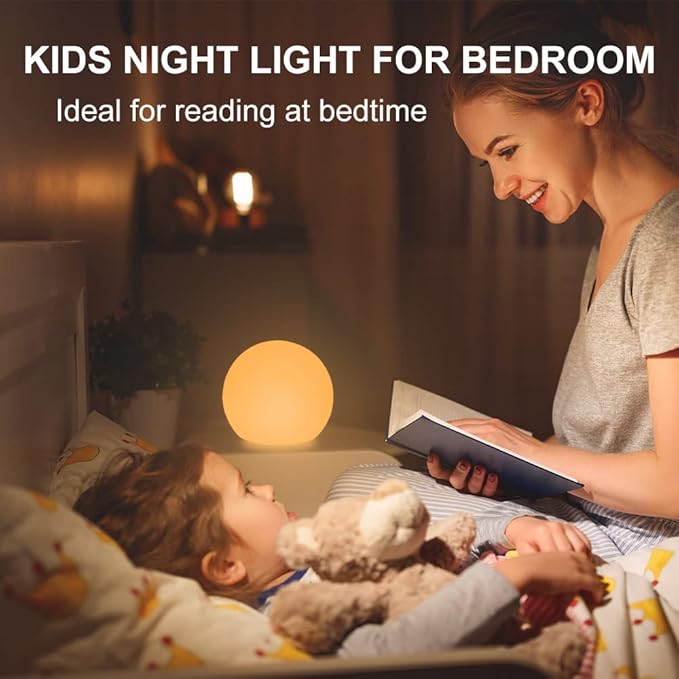 8-in LED Glowing Ball Light for Kid, 16 RGB Color Changing Globe Orb Night - Image 4