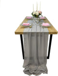 EHLDekol 13ft Light Grey Chiffon Table Runners, 29x156 Inches Romantic and by EHLDekol