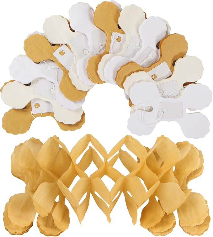 White Ivory-Gold Party-Decorations Streamers Garland - Image 2