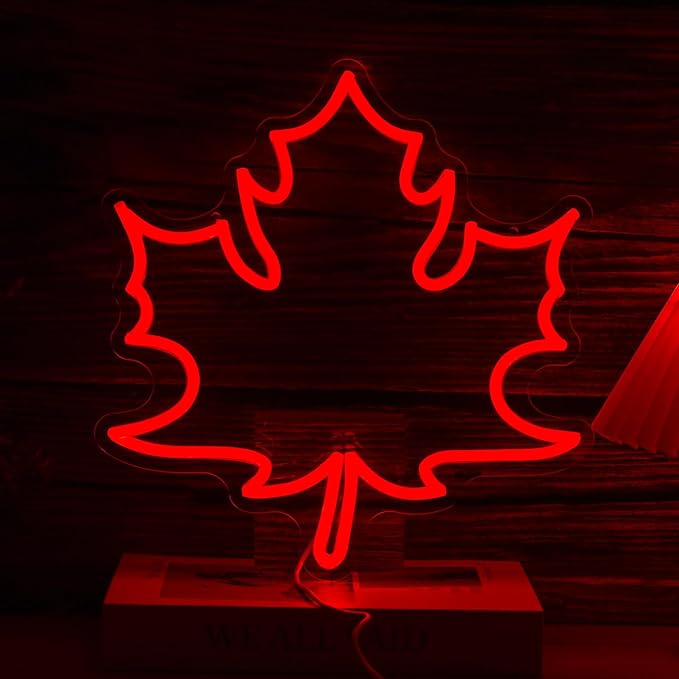 Maple Leaf Neon Sign LED Neon Red Leaf Light by BNEMCEZHLEDNEONSIGN