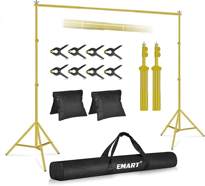 EMART Backdrop Stand 10x7ft Photo Studio Adjustable Background Stand Support kit by EMART