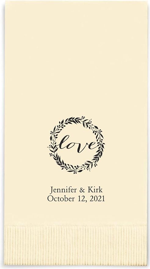 Weddingstar Personalized Printed Paper Napkins 3-Ply 40 Pack Dinner by WEDDINGSTAR