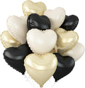 Black White Gold Heart Balloons by Adorely