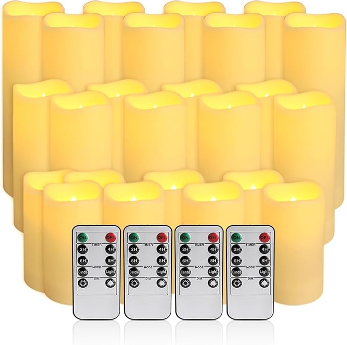 pliadvbu Flameless Pillar Candles - Image 2