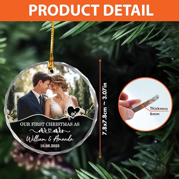Personalized The Year We Became Mr & Mrs Christmas Ornament - Image 3