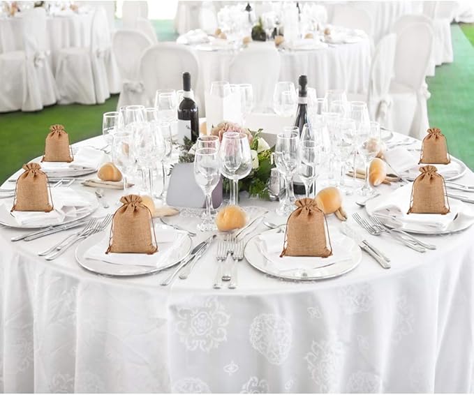 Lucky Monet 25/50/100PCS Burlap Gift Bags Wedding Hessian Jute Bags Linen - Image 6