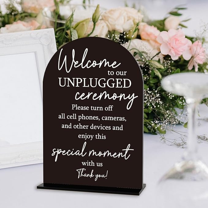 Unplugged Ceremony Sign, Wedding Welcome Sign, Engagement Bridal Shower Baby - Image 6