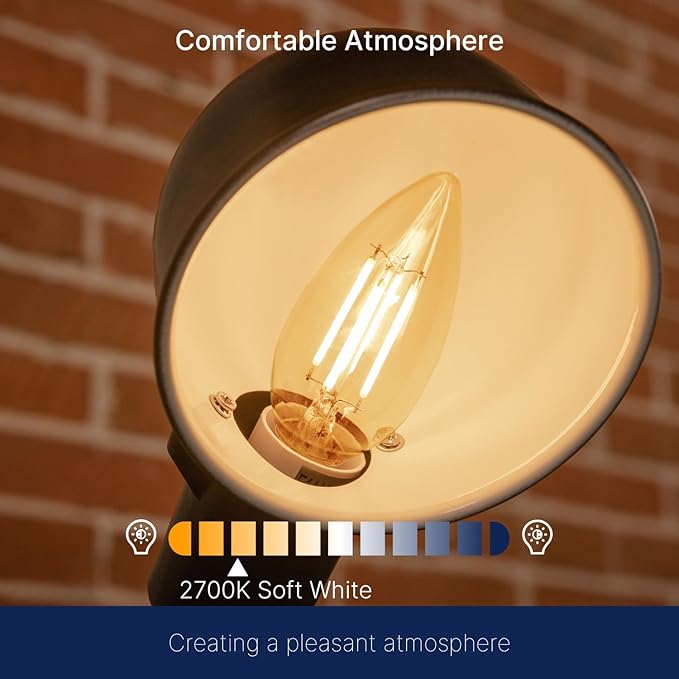 FLSNT Dimmable LED Candelabra Light Bulbs 60W Equivalent E26 Base, B11 LED - Image 6