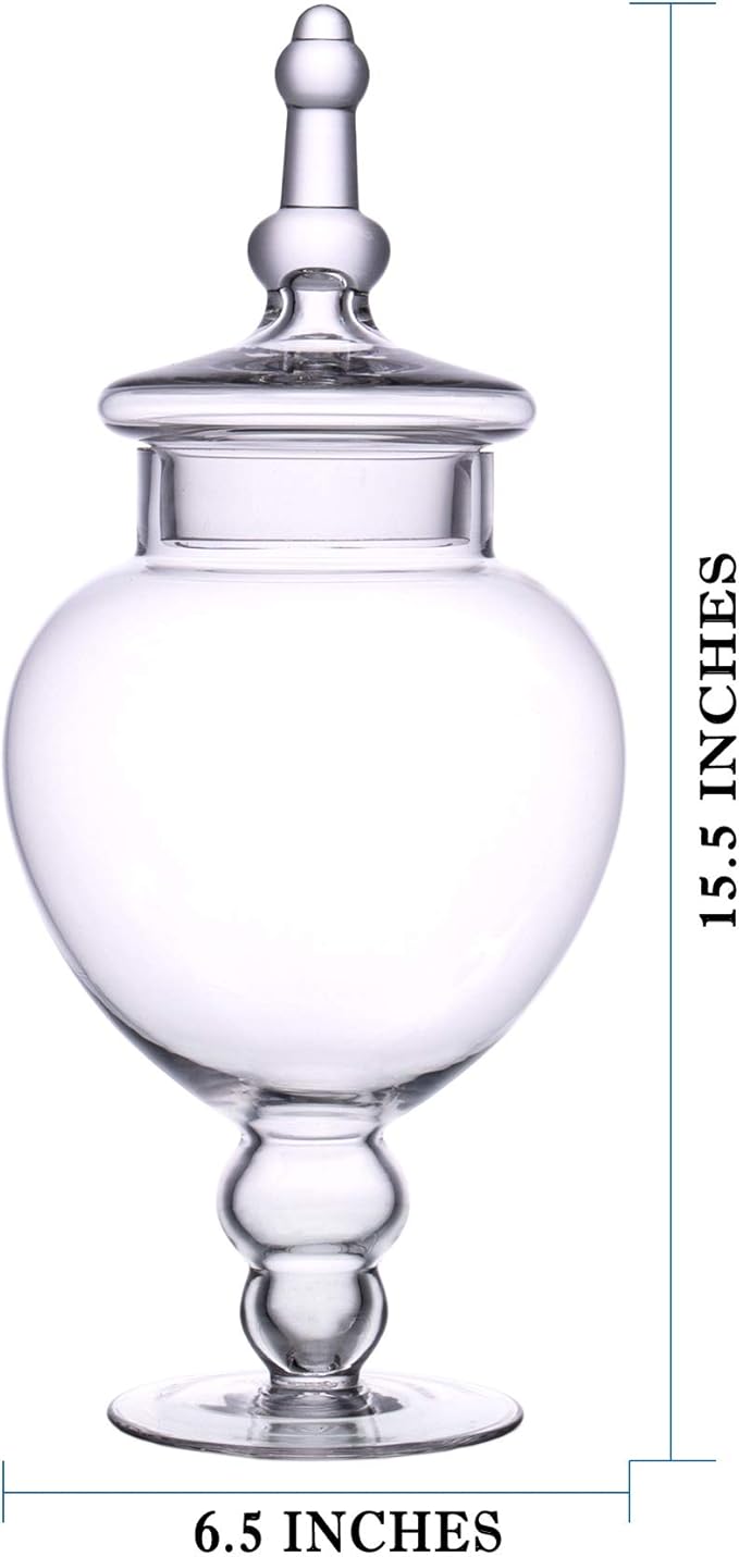 Clear Glass Apothecary Jars, Diamond Star Large Candy Buffet Display, Elegant - Image 5