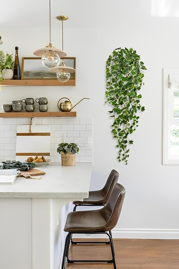 Hollyone Artificial Hanging Plants Wall Potted 47.2" Fake Ivy Vine Faux Ivy - Image 4