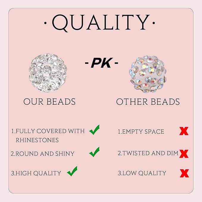 200pcs 10mm Purple Rhinestone Beads - Image 3
