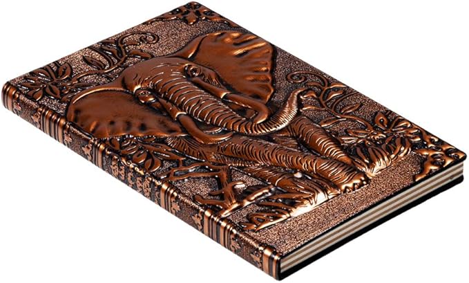 molshine A5 Embossed Journals Vintage Notebook, Retro Bronze Diary, 100 Sheets - Image 3