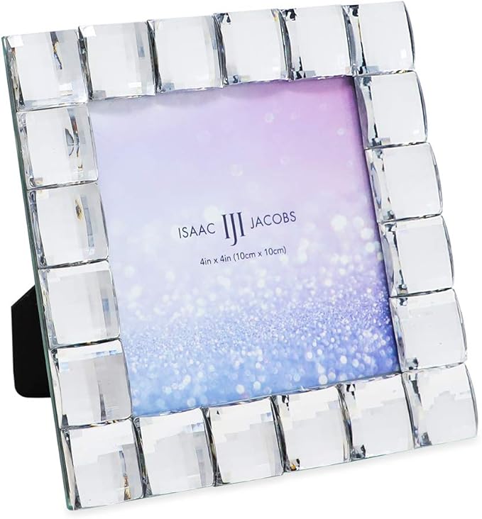 Isaac Jacobs Decorative Sparkling Clear Jewel Picture Frame, Photo Display & by IsaacJacobs