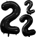 GOER Black Foil Balloons Number 2, Huge Number Balloons by GOER