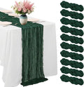 10 Pack Blackish Green Cheesecloth Table Runner -21*120Inch Long Boho Wedding by MIRRASMIRROR