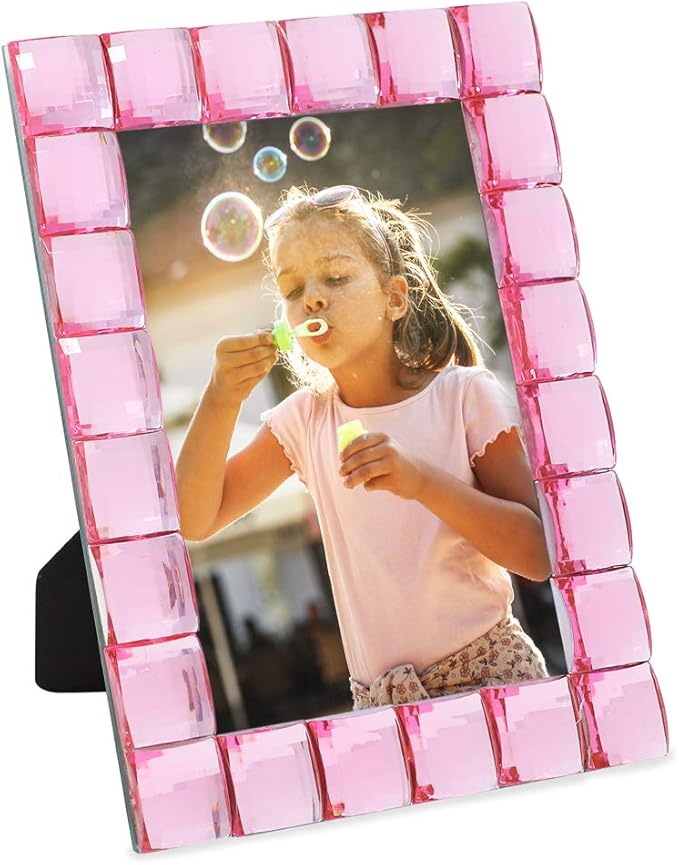 Isaac Jacobs Decorative Sparkling Light Pink Jewel Picture Frame, Photo Display - Image 5