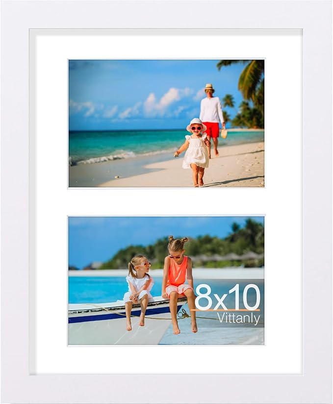 Vittanly 8x10 Collage Picture Frame, Displays 2Pcs 4x6 Pictures by Vittanly