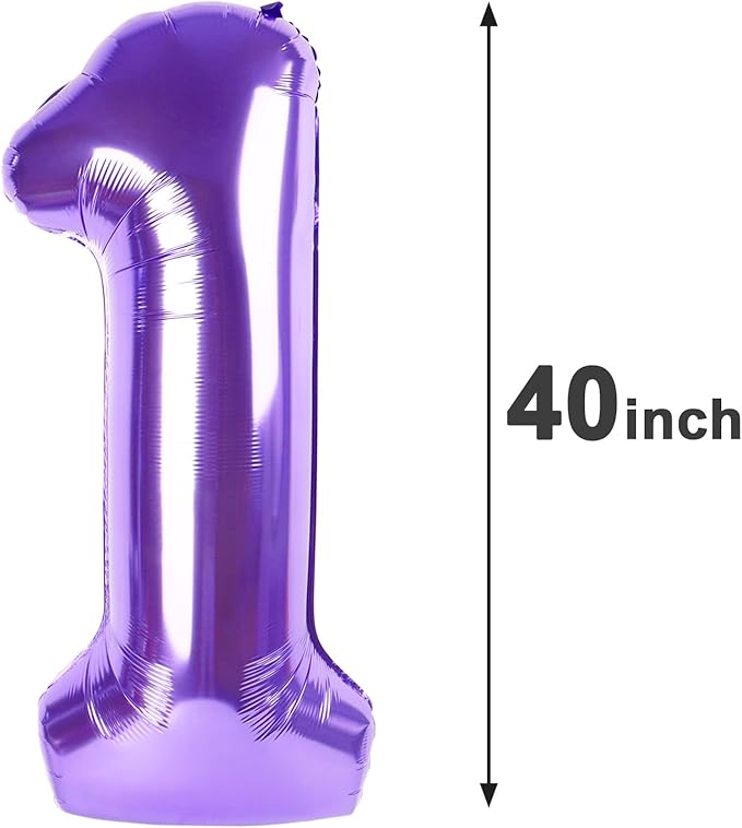 Purple Number 15 Balloon 40 Inch Birthday Decorations, Number 15 Balloon - Image 2