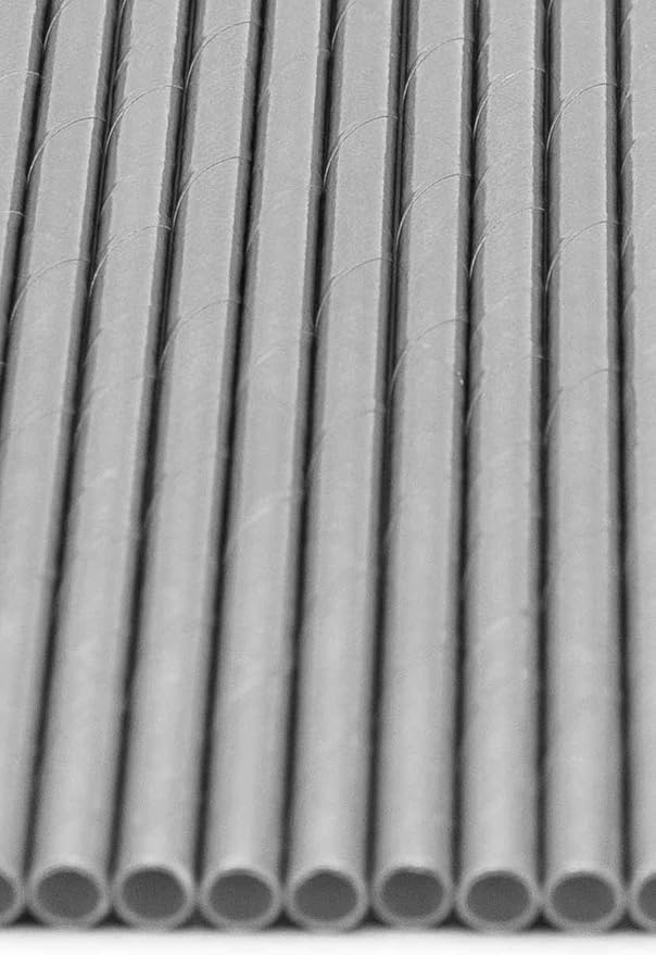 Pack of 150 Silver Foil Biodegradable 4-Ply Paper Drinking Straws - Image 3