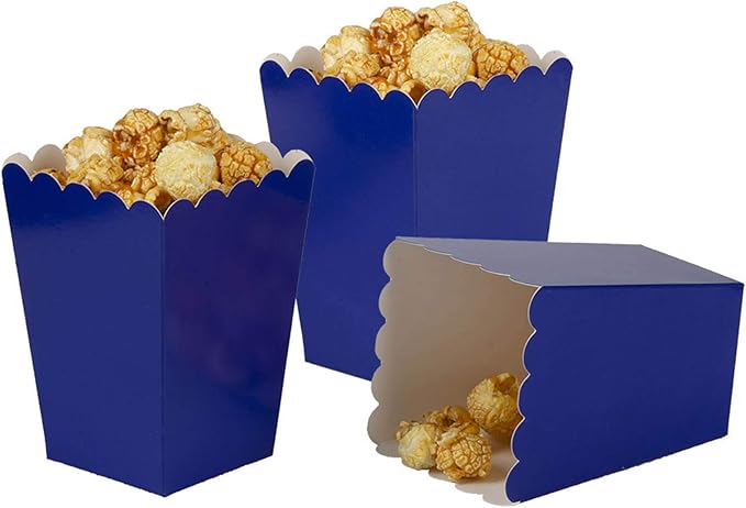 AimtoHome Navy Blue Popcorn Boxes Mini Pack of 12, Paper Popcorn Container by AimtoHome