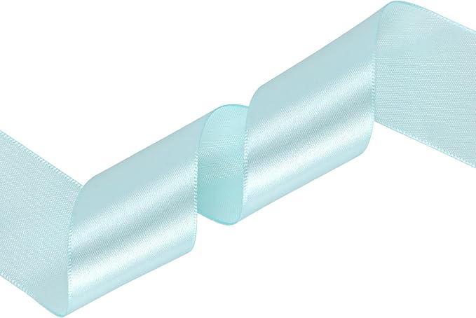 Light Blue Satin Ribbon 1-1/2 inch X Continuous 25 Yards, Single Face Polyester - Image 2
