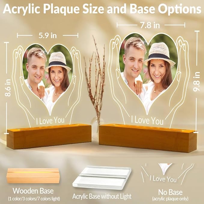 Custom Picture Frames with Photo, Personalized Photo Frames with Night Light - Image 7
