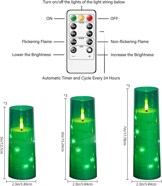 Flickering Flameless LED Candles, Battery Operated Candles 9 Pcs - Image 2