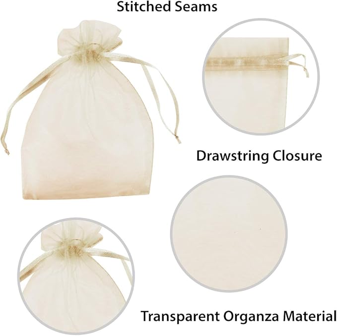 Super Z Outlet 100 Pack 4x6 Inch Mini Sheer Drawstring Organza Transparent Bags - Image 3