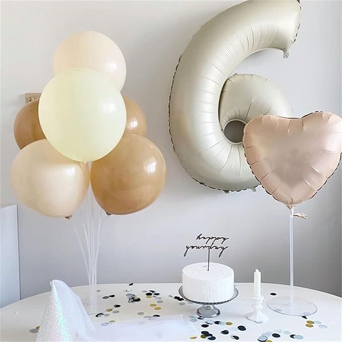 40 Inch Cream Number 7 Balloon, Digital 7 Helium Balloon - Image 7