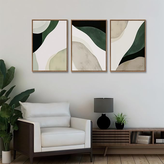 myusuar 3 Piece Large Modern Abstract Canvas Framed Wall Art - Image 5