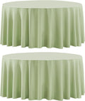 Round Tablecloth 120 Inch 2 Pack Sage Green Tablecloths Washable Decorative by AOCOZHomeLifeMuseum