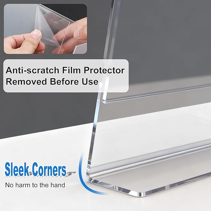 10 Pack Acrylic Sign Holder 5 x 7, L-Shape Clear Plastic Display Stand - Image 4
