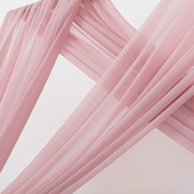 MLMC Dusty Rose Wedding Arch Draping Fabric 2 Panels 29" x 20 FT Extra Long - Image 4