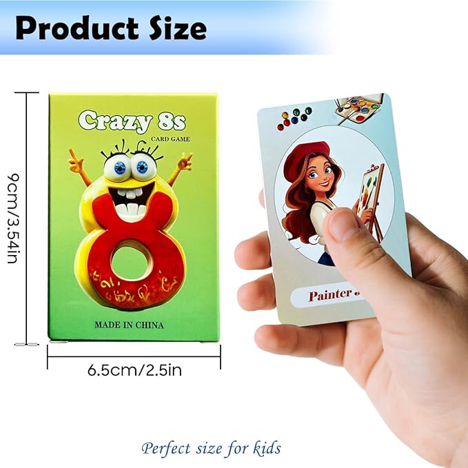 Card Games for Kids, Old Maid, Go Fish and Crazy 8's, 3 Decks, Fun Family - Image 3