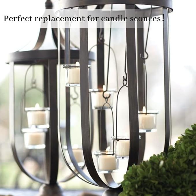 LETINE 24pcs Clear Tealight Candle Holder & 24pcs White, Unscented Soy Wax Tea - Image 6