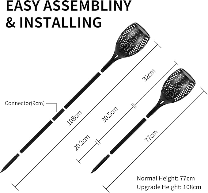 I-SHUNFA 96 LED Outdoor Waterproof Solar Torch Lights - Image 8