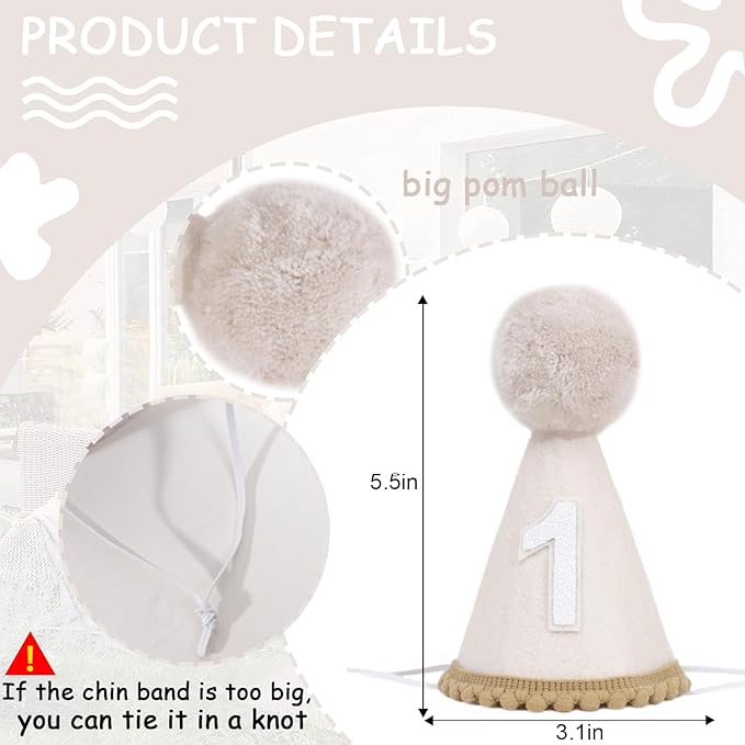 MAMUXI Natural Boho Birthday Hat - Image 2