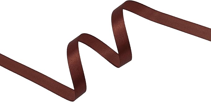 Coffee Brown Satin Ribbon 3/8 inch X Continuous 25 Yards, Single Face Polyester - Image 2