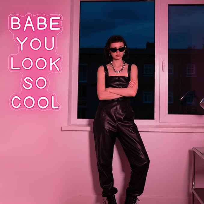 Babe You Look So Cool Neon Sign, Backdrop - Image 8