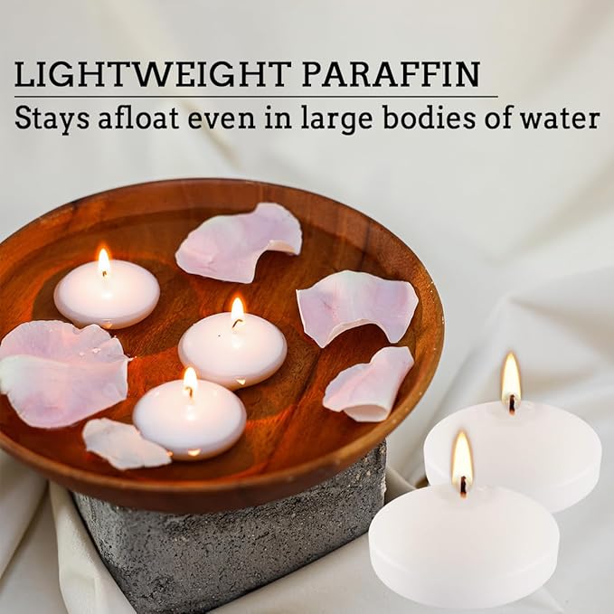 3 Inch Floating Candles Set of 24, Unscented White Candles - Image 7
