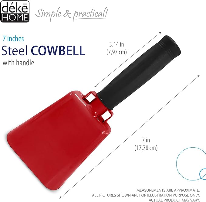Deke Home - 2 Pack 7 Inch Steel Cowbells - Image 2