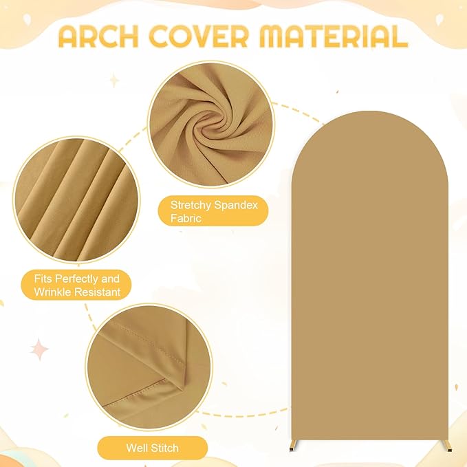 FUHSY Metal Arch Backdrop Stand and Cover Set Party Arch Stand 7.2FT Arches - Image 6