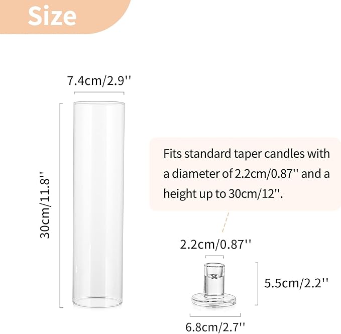 NUPTIO Candle Stick Candle Holder: Clear Glass Hurricane Candlestick Holders - Image 5